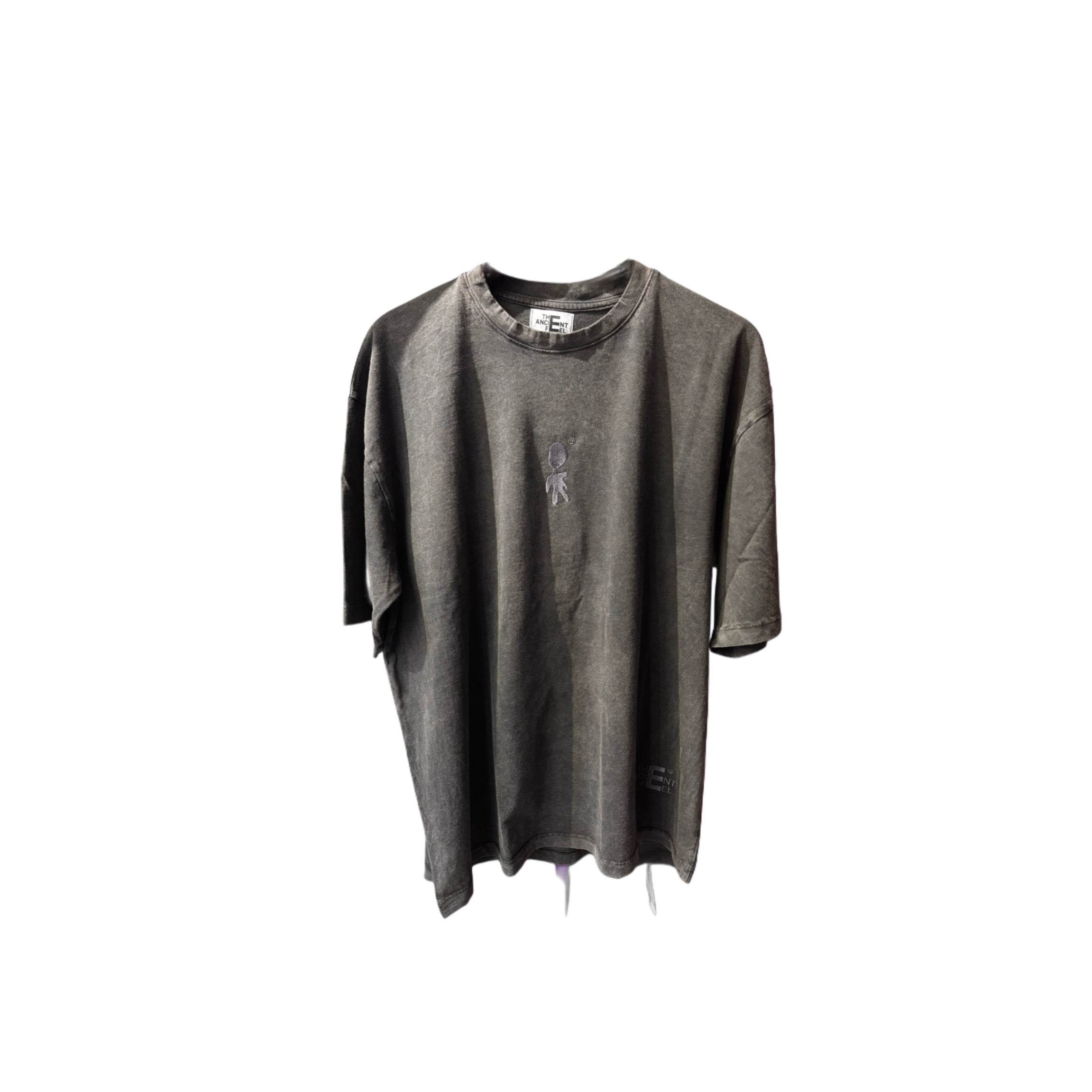 T-shirt uomo manica slavato grigio